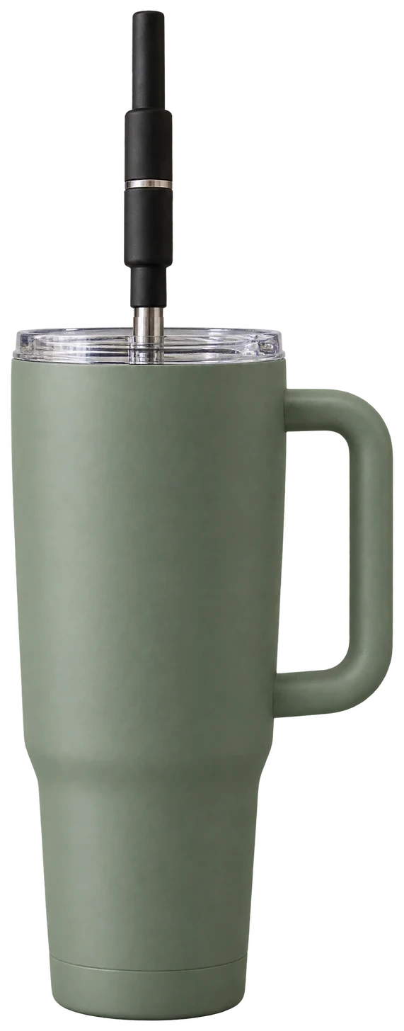 The Aelo Straw in a tumbler.